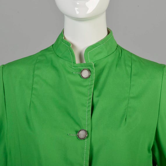 Medium 1960s Mod Jacket Reversible Two Tone Kelly… - image 6