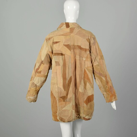 Large 1990s Patchwork Leather Coat - image 3