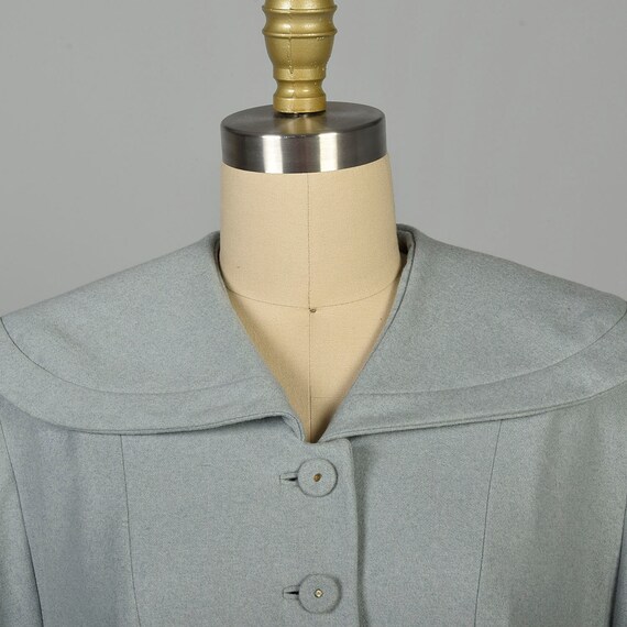 XS 1950s Blue Gray Princess Coat Rhinestone Butto… - image 5