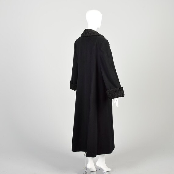 Large 1980s Black Wool Cashmere Coat Regency Saks… - image 4