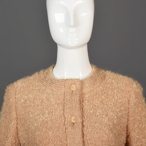 Courreges Strickjacke Courreges Pullover Creme Boucle Strickjacke 60er Jahre Pullover Jacke Vintage Cardigan Designer Vintage Creme Pullover Medium Bild 4