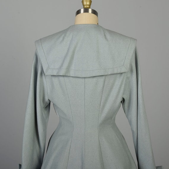 XS 1950s Blue Gray Princess Coat Rhinestone Butto… - image 6