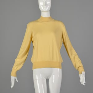 Large Kasha de Rodier 1980s Lightweight Cream Mockneck Sweater