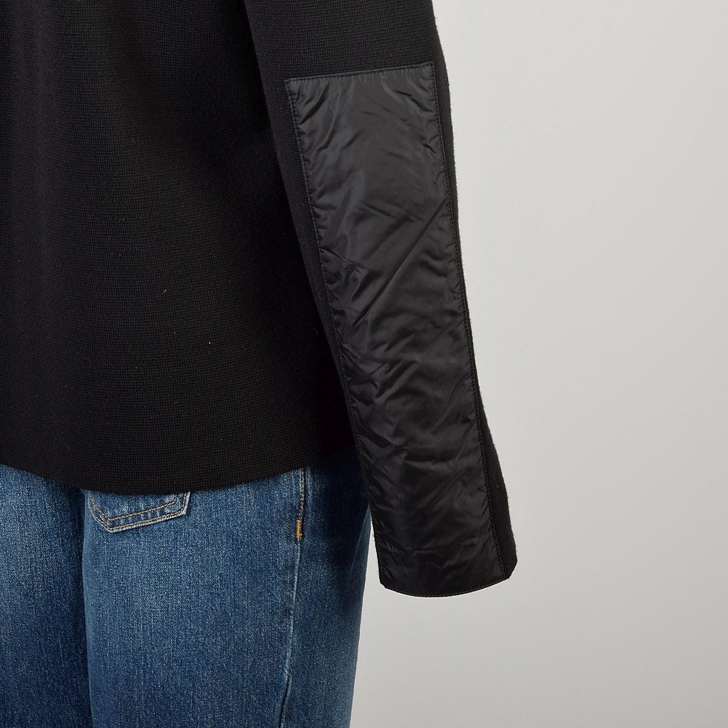 Large 2000s Prada Designer Sweater Black Knit Utility Zip Large 2000s Prada Designer Sweater Black Knit Utility Zip