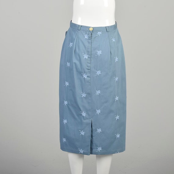 Medium 1940s Light Blue Pencil Skirt Knee-Length … - image 5