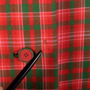 1960s Geoffrey Been Coat Mod Winter Holiday Red Green Plaid Outerwear image 9