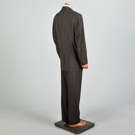 Large 1950s Solid Brown Three Button Blazer Suit … - image 4