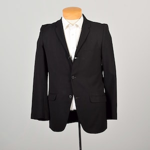 Medium 1950s Vintage Black Sport Coat Blazer Jacket