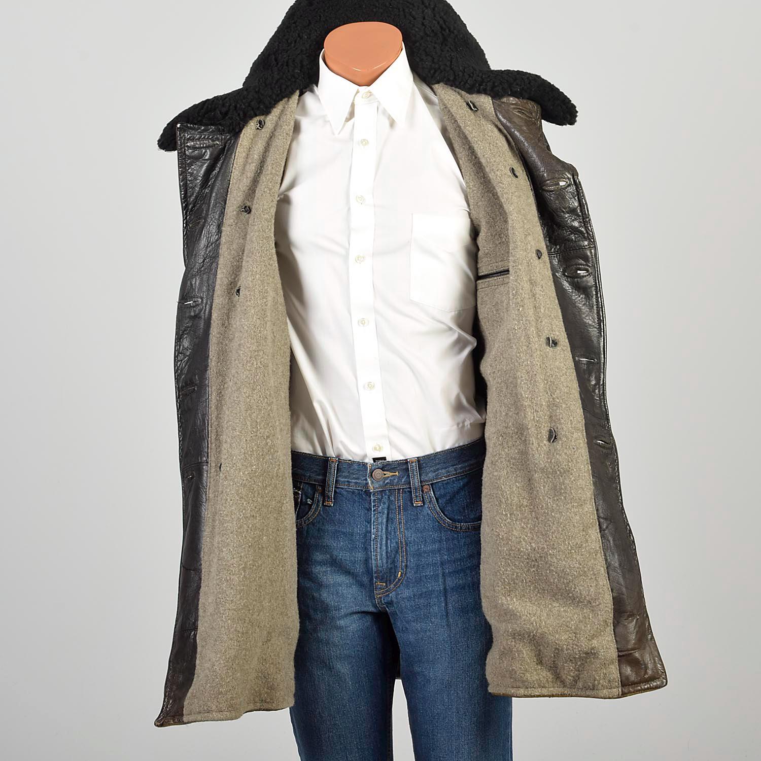 Medium Vintage 1940s Double Breasted Military Officers Coat