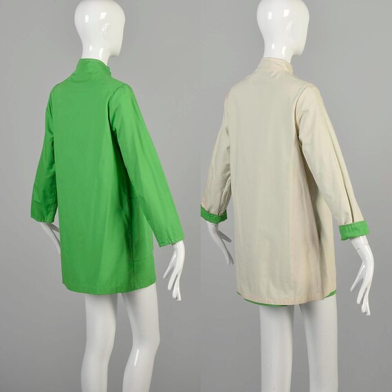 Medium 1960s Mod Jacket Reversible Two Tone Kelly… - image 4
