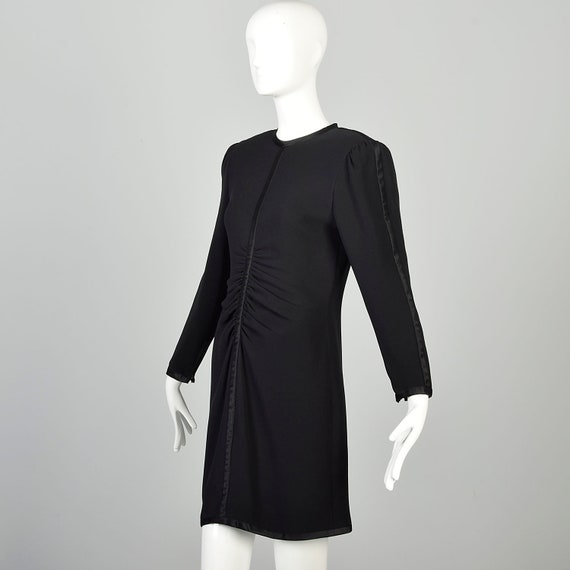 Medium 1980s Bill Blass Black Dress Ruched Waist … - image 3