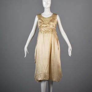 1920s Wedding Dress Ivory Silk Bridal Gown Sleeveless Vintage Wedding Gown Antique