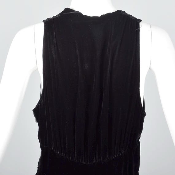 Medium 1930s Formal Gown Black Silk Velvet Evening Dr… - Gem