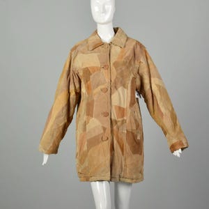 Large 1990s Patchwork Leather Coat