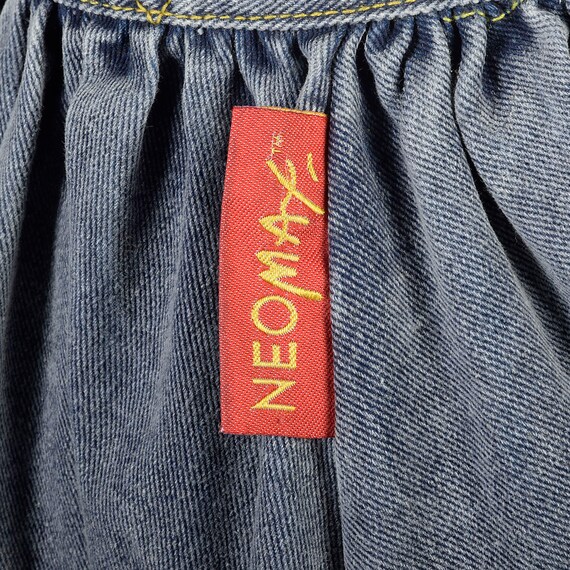 Small 1980s Neomax Skirt Blue Jean Denim Full Ski… - image 8