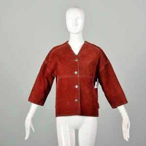 Small 1960s Vintage Split Hide Leather Jacket Bohemian Suede Hippie Shirt Boho Renaissance Festival Ware