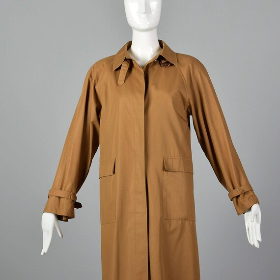 Medium 1990s Brown Overcoat Lightweight Coat Tren… - image 4