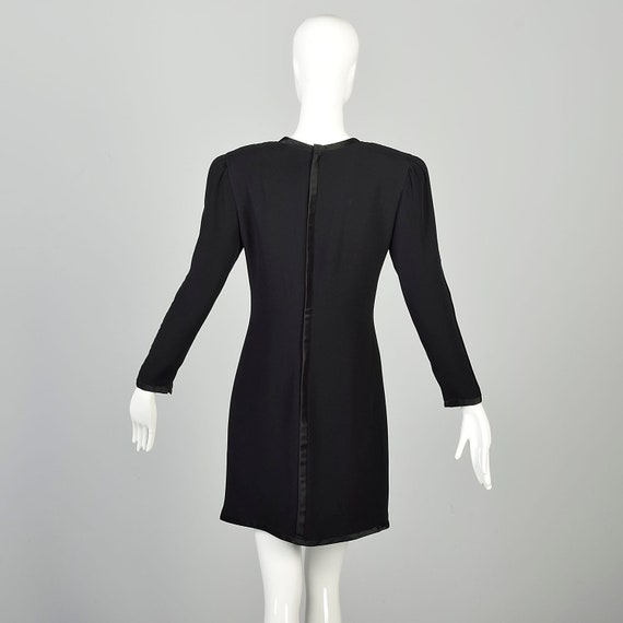 Medium 1980s Bill Blass Black Dress Ruched Waist … - image 2