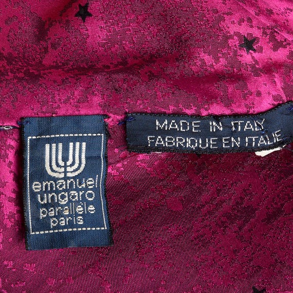 Large Emanuel Ungaro Hot Pink Skirt Set Asymmetri… - image 10