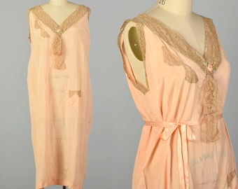3XL 1920s Camisón Boudoir Lencería Melocotón Volup Sin Mangas