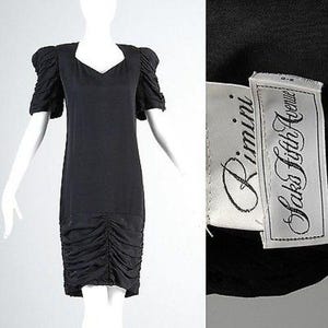 Medium 1990s Dress 90s Saks Fifth Ave Little Black Dress Dropped Waist Column Dress Short Sleeve Summer Cocktail Party Dress Woman Vint