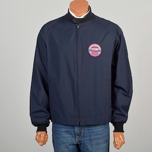 Large 1960s Vintage Windbreaker Jacket Vintage Zero King Bowling Patch Lightweight Fall Autumn