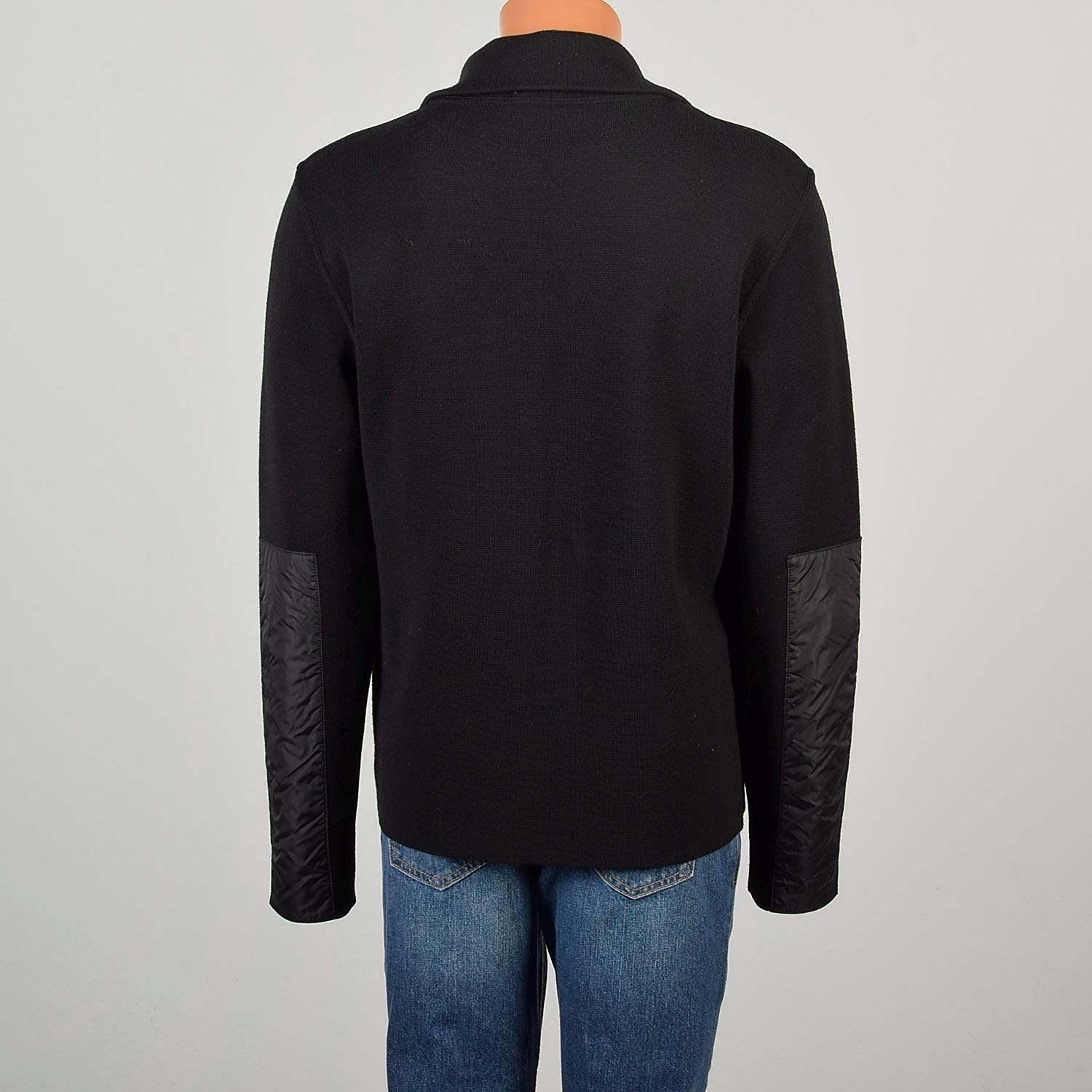 Large 2000s Prada Designer Sweater Black Knit Utility Zip Large 2000s Prada Designer Sweater Black Knit Utility Zip