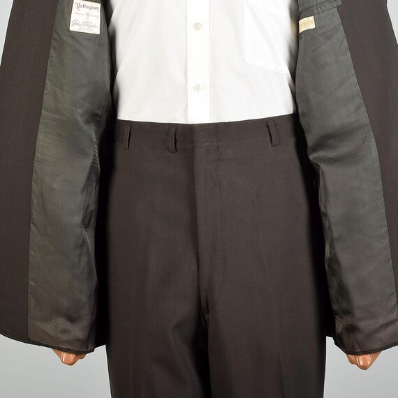 Large 1950s Solid Brown Three Button Blazer Suit … - image 7