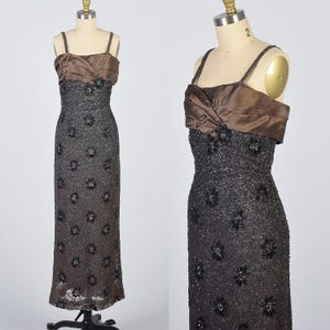 Vintage 50s Lace Evening Gown VTG 50s Gown 1950s Lace Dress VTG 50s Medium