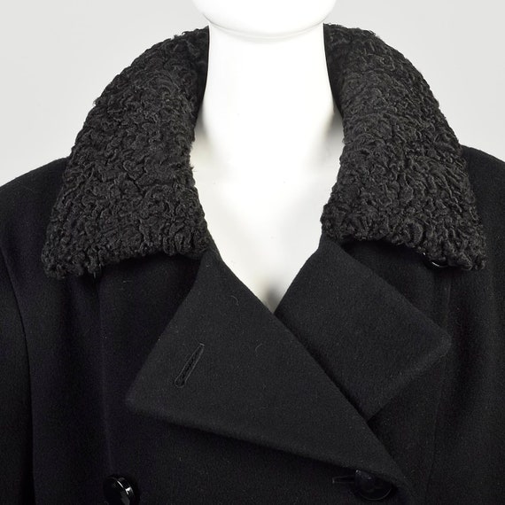 Large 1980s Black Wool Cashmere Coat Regency Saks… - image 5