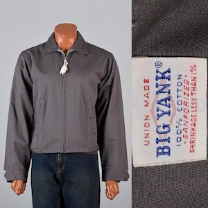 Giacca da lavoro Big Yank Car Club da uomo, taglia media, anni '50, vintage, nuova, grigio sanforizzato, stile anni '50. immagine 1