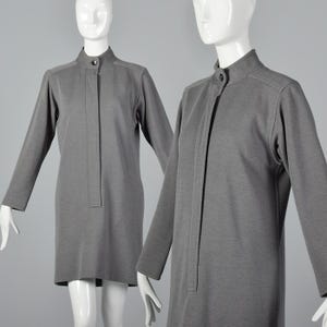 Mittleres Yves Saint Laurent Rive Gauche 1970er Strickkleid Minimalistisches Kleid 70er Jahre Shiftkleid Vintage YSL Wollkleid