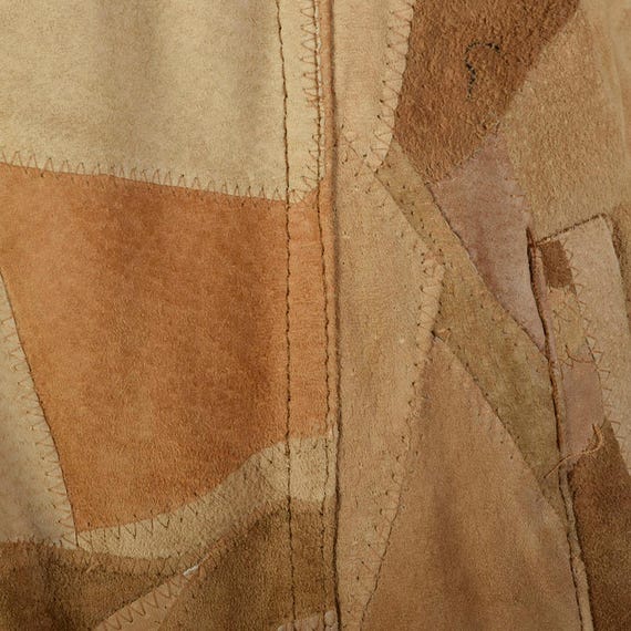 Large 1990s Patchwork Leather Coat - image 8