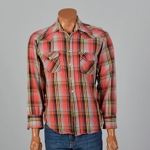 Vintage 60s Chandler Blue Black White Plaid Cotton Flannel