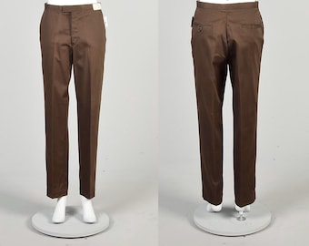40s Streetwear Mens 36x30 Gabardine Rayon Cuffed Pants