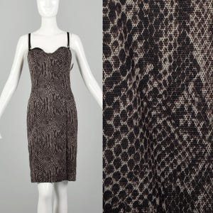 Small Caché Dress Snakeskin Print Peekaboo Bra Slip Illusion Lingerie