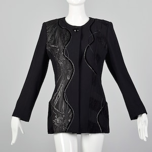 Kleine Koos Van Den Akker 1990s Blazer Vintage Stoff Collage Jacke 90s Schwarz DeWilde Jacke Textilkunst