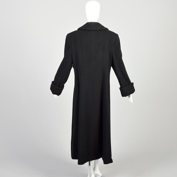 Large 1980s Black Wool Cashmere Coat Regency Saks… - image 2
