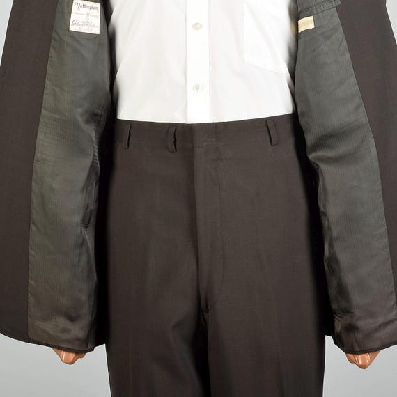 Large 1950s Solid Brown Three Button Blazer Suit … - image 7
