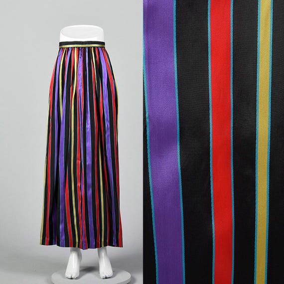 6(ROKU)☆STRIPE LONG TIGHT SKIRT Women's Cotton Poplin Pinstripe Skirt Bright Blue Stripe