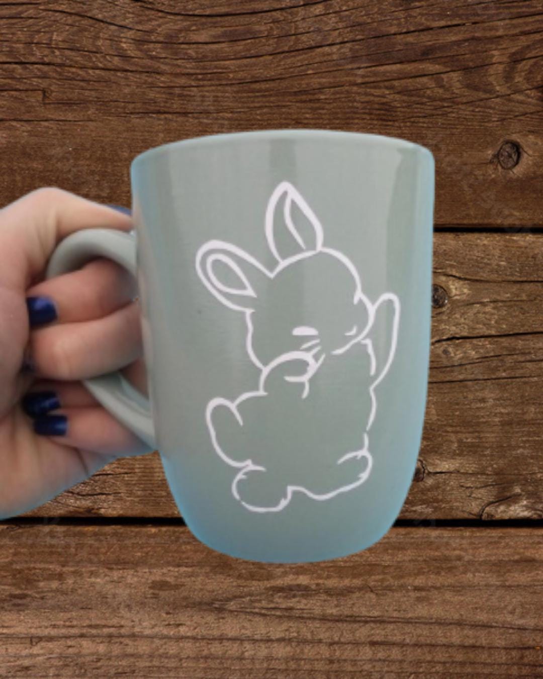 Sage Green Bunny Mug - Etsy