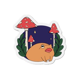 Cute Toad and Mushrooms Magnet