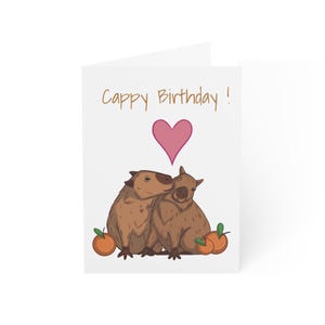 Biglietto di auguri di compleanno per Cappy, biglietto di auguri per Capibara, regalo per amanti dei Capibara, simpatici animali di cancelleria
