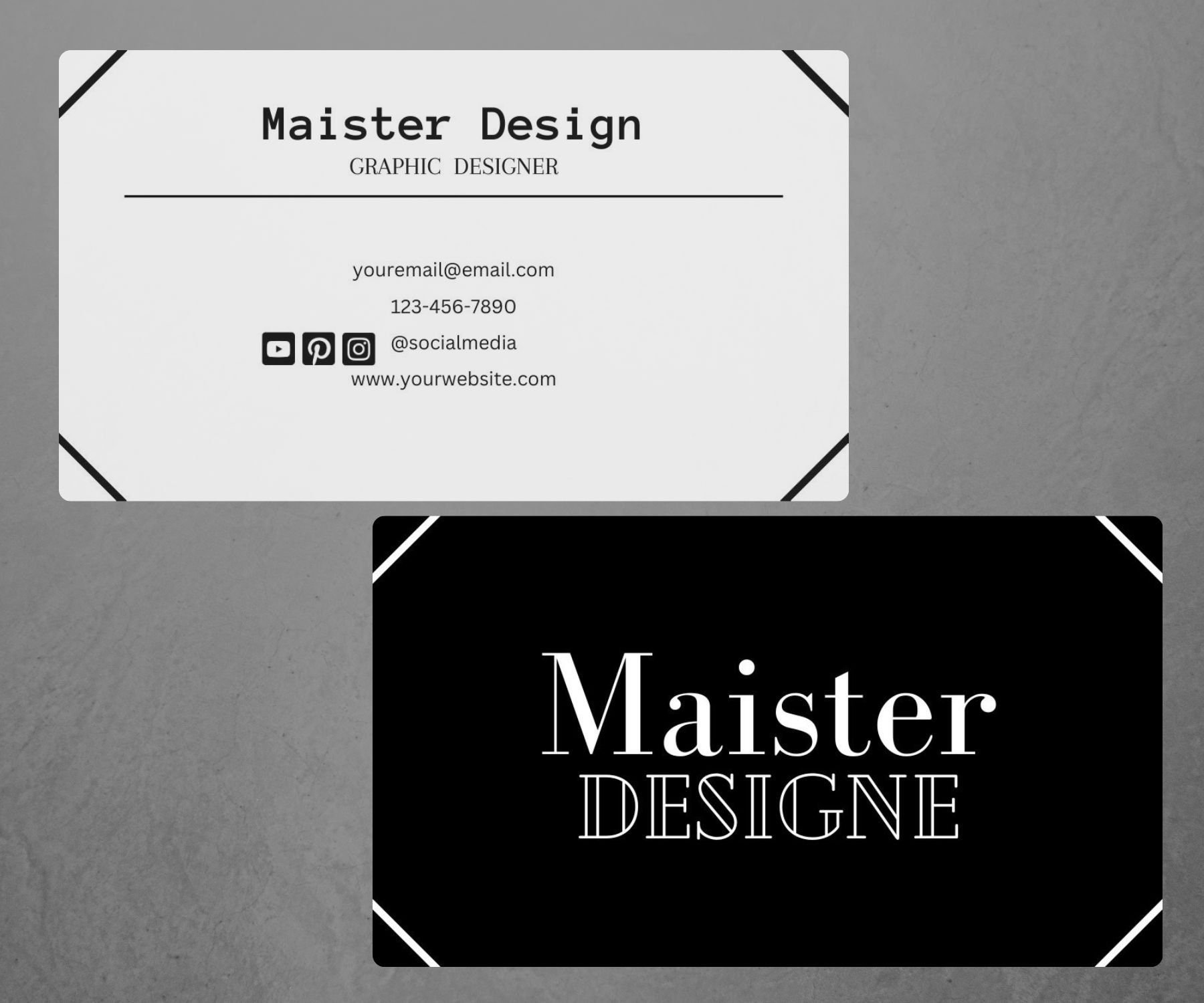 Editable Business Card Template Canva Template Personal Card Etsy