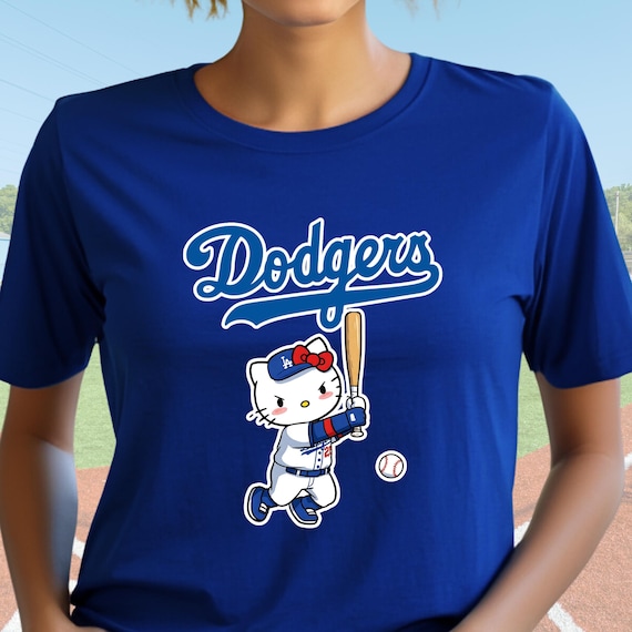 【Ｌ】 Hello Kitty LA Dodgers Tシャツ レア Dodgers Hello Kitty T-shirt, LA Baseball Shirt, Cute Sports