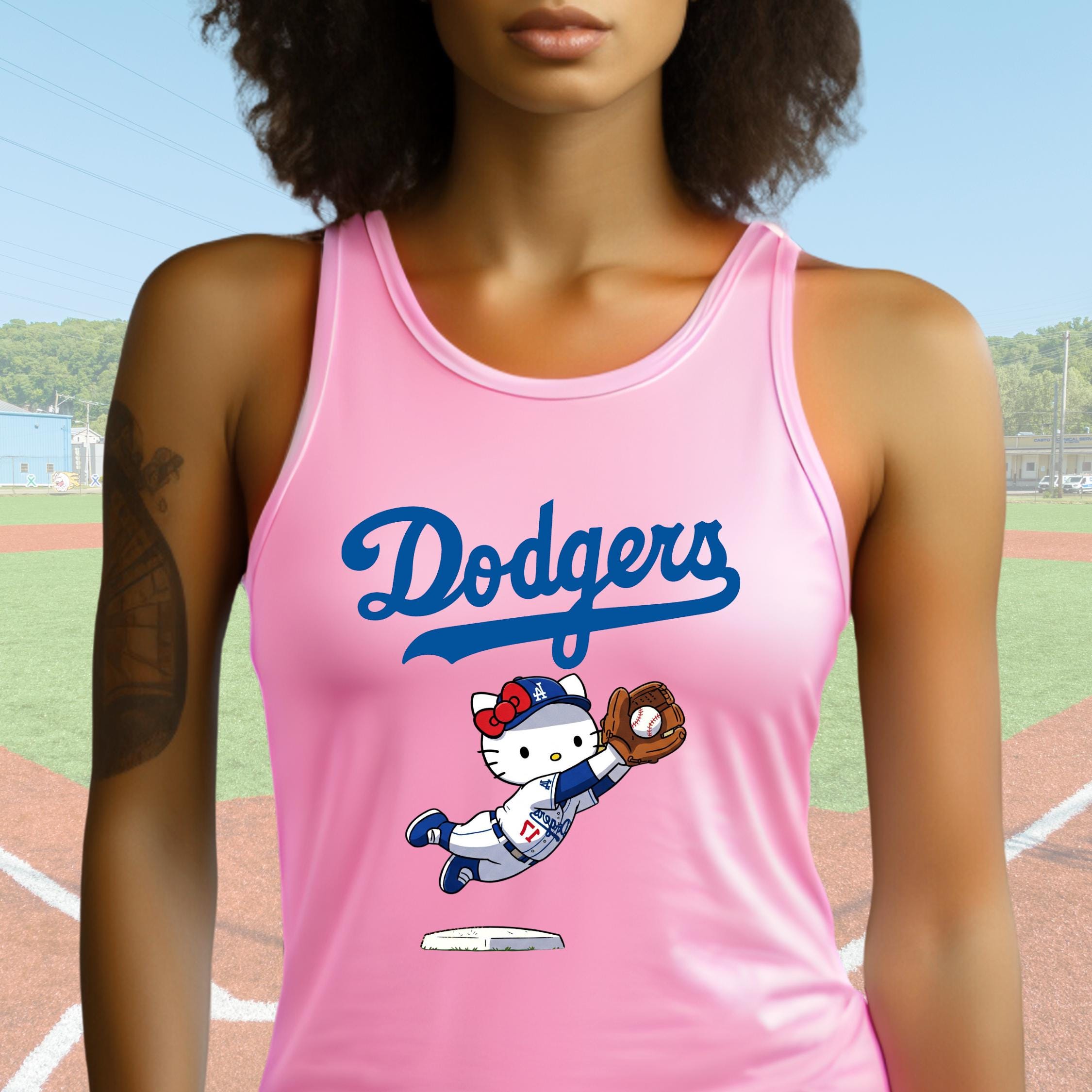 Hello Kitty Dodgers Tank Top: Baseball Kitty Shirt - Etsy