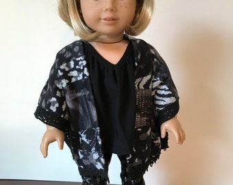 18 Inch doll leggings, halter top and cardigan