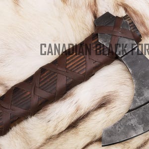 Viking Ragnar Axe, Viking forged carbon steel Axe, Hatchet Iron Wood Shaft, Camping Axe, Birthday Anniversary gift, Gift for men Outdoor Axe
