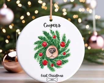 Personalized Pet Ornament, Custom Dog Christmas Ornament, Dog Owner Ornament, Pet Gift, dogs first Christmas, Funny Dog, Pet owner gift