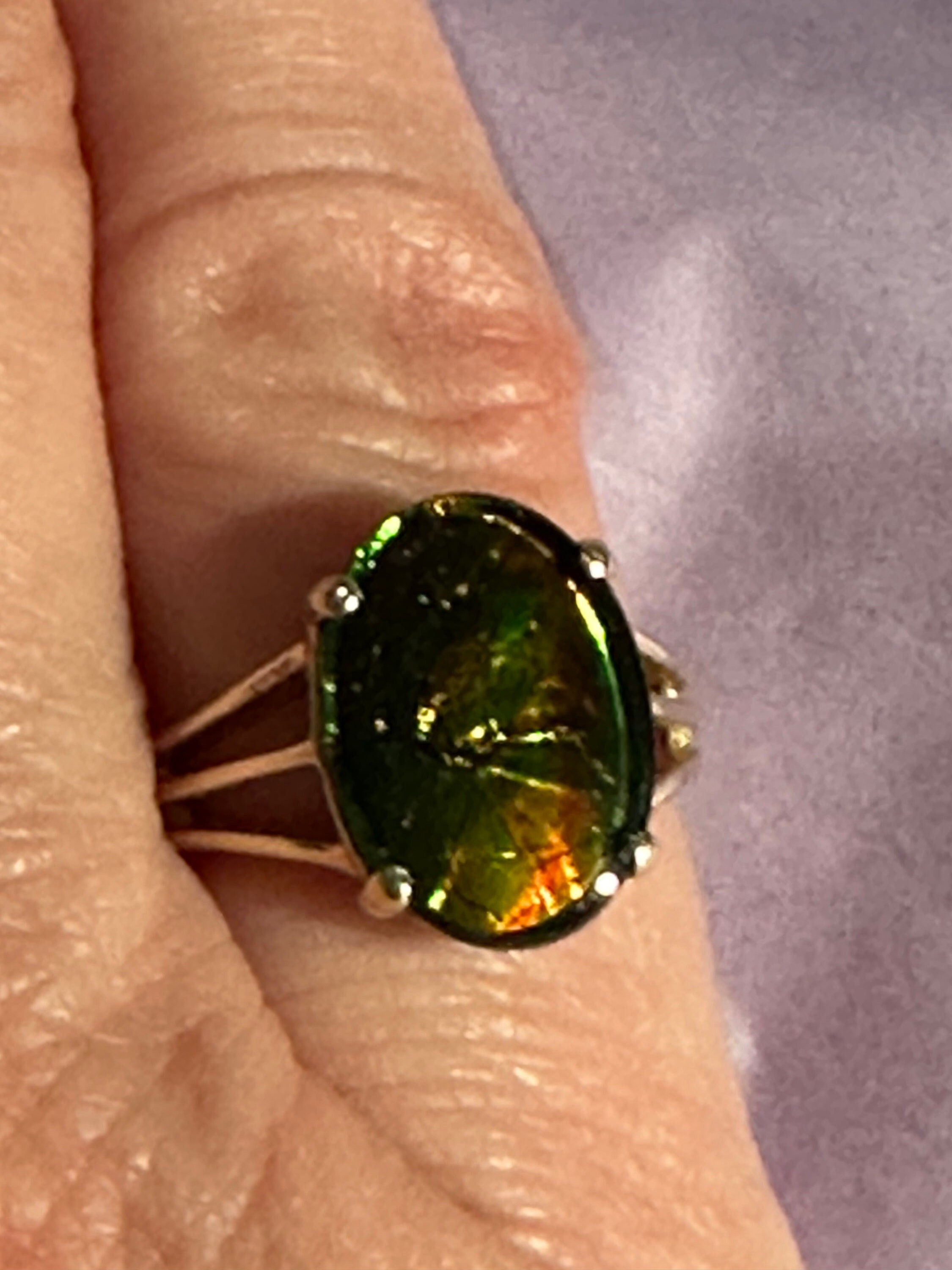 カナダ　アンモナイト　化石　シルバー925リングAAA　指輪　希少　極上品 カナダ アンモナイト 化石 シルバー925リングAAA 指輪 希少 極上品